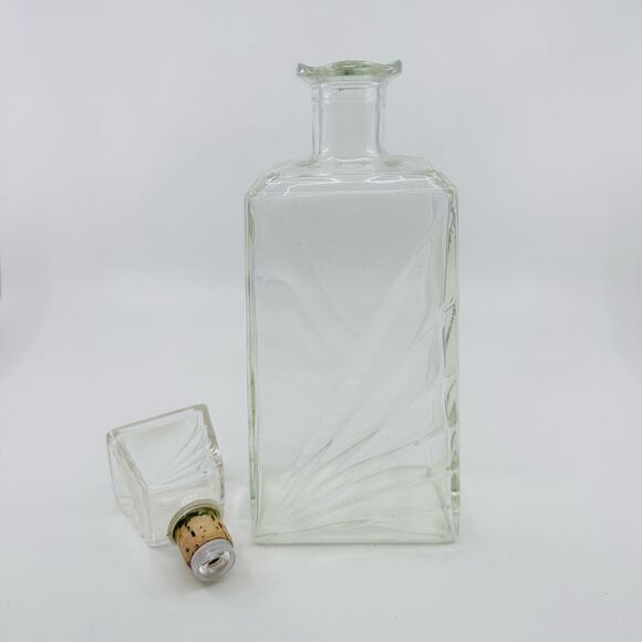 Glass Liquor Decanter Vintage Art Deco Mid Century Bar Ware Accessories Whiskey - Picture 6 of 8